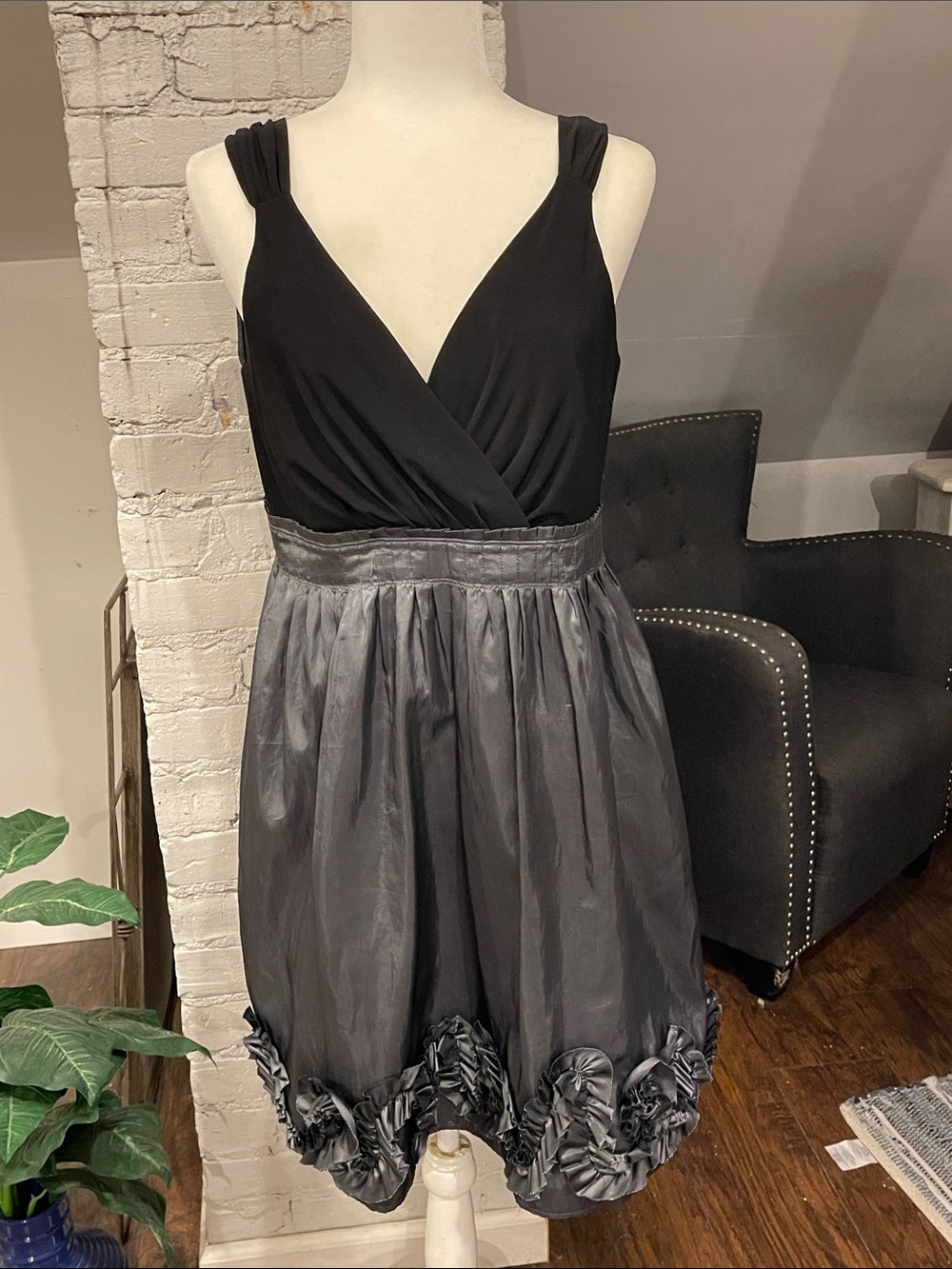 Elegant Black and Gray Dress